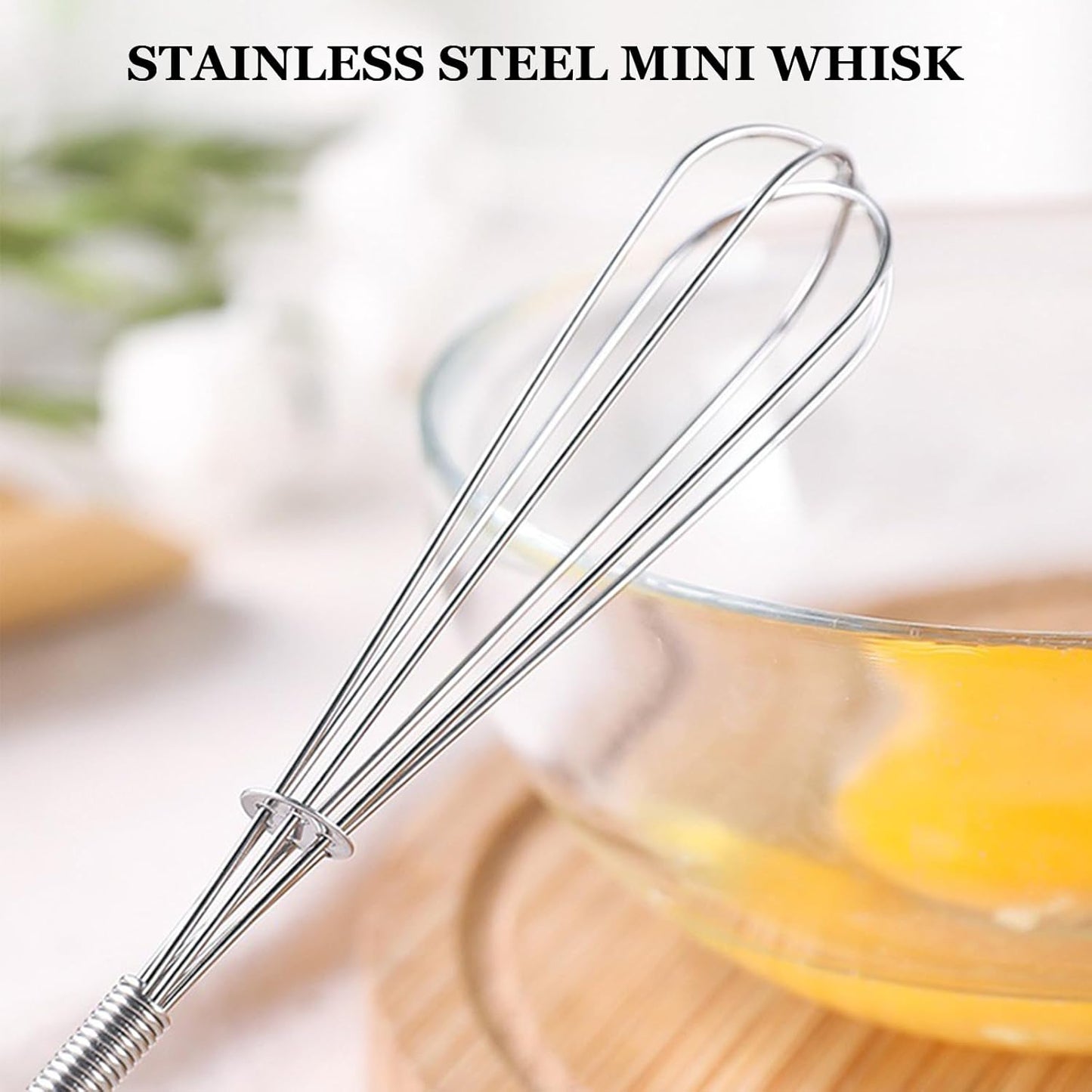NileHome Mini Whisks Stainless Steel Whisk Set 5" 7" Kitchen Small Wisk Balloon Wire Tiny Whisks for Cooking, Whisking, Blending, Beating, Stirring 2Pack