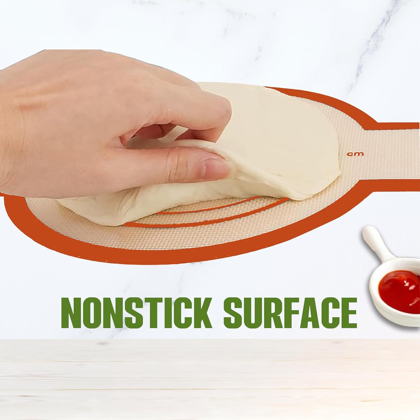 Silicone Bread Sling for Dutch Oven, 2 PCS Non-Stick & Reusable Bread Matt for Sourdough, Food Safe Silicone Slings for Bread Baking with Long Handles, Easy and Stable to Transfer Bread Mat-Orange