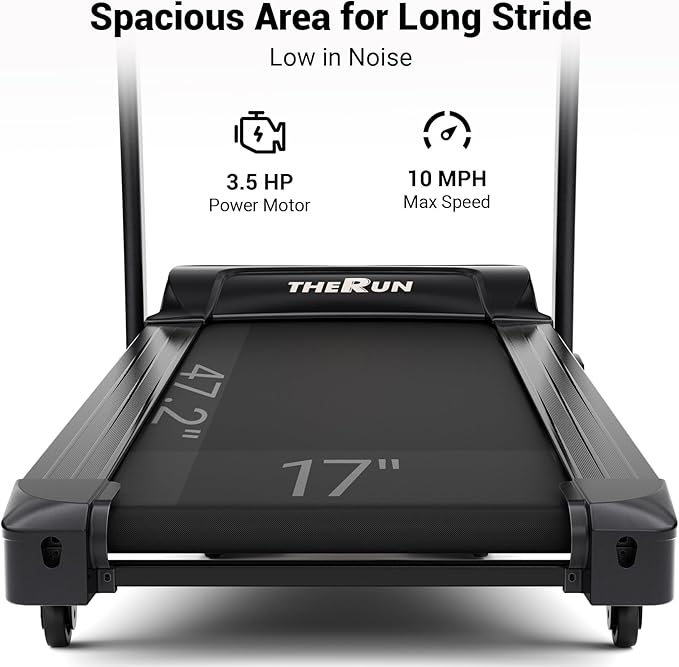 THERUN Incline Treadmill for Running and Walking, 300 lbs Weight Capacity Folding Treadmill with 0-15% Auto Incline, Wide Belt, 3.5HP, App, Heart Rate