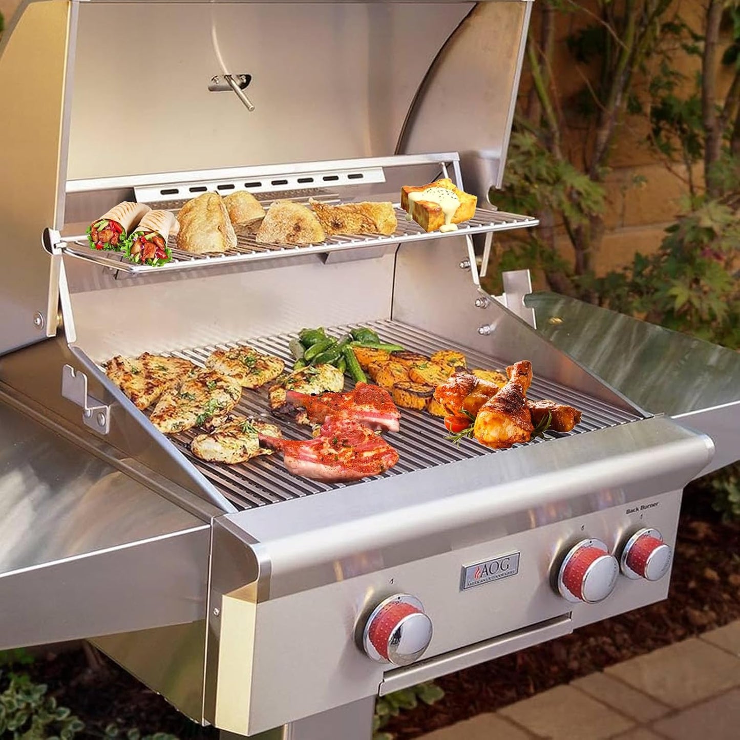 18" Stainless Steel Cooking Grates Replacement Parts for American Outdoor 30" Grill 30PC 30NB 30NBL 30NBT 30B-11 for AOG Grill 30 Inch Gas Grill