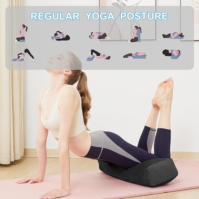 Rectangular Yoga Bolster Pillow, Meditation Pillow for Yin & Restorative Yoga, Filled with Wasted Sponge