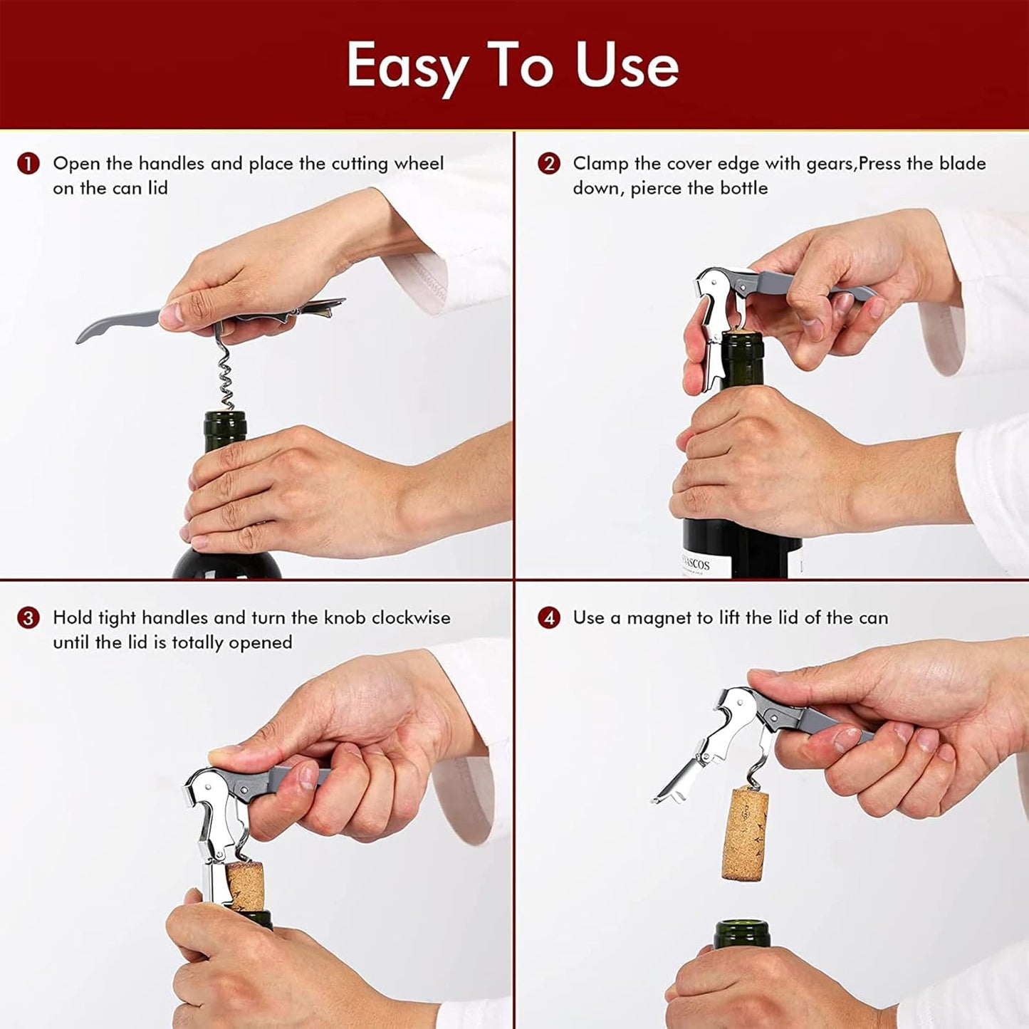 RECUTMS 12 Pack Wine Opener Corkscrews for Wine Bottles Heavy Duty Stainless Steel with Foil Cutter Small Stainless Steel Gift for Home Wedding Party Bartenders Servers Waiter（gray）