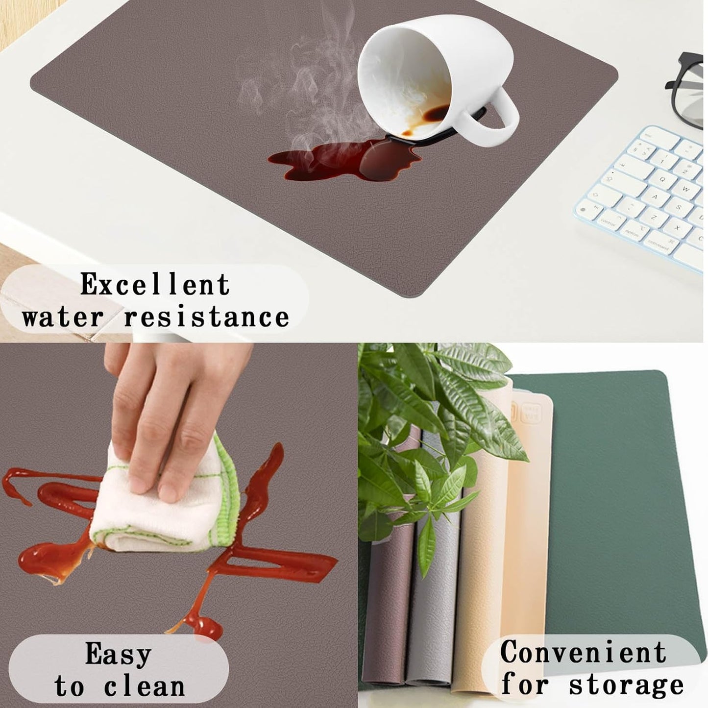 Silicone Placemats Set of 4, Heat Resistant Table Mats,Non-Slip Mats,Waterproof Placemats,Easy to Clean,Dustproof Mats,Perfect for Indoor & Outdoor Dining,12.6 x 17.7 inches by Siliconty (Dark Purple)