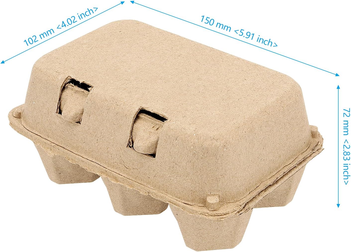 50 Pack Empty Egg Cartons Bulk,6 Count Pulp Fiber Egg Tray Holder Eggs Storage Containers for Family, Farm