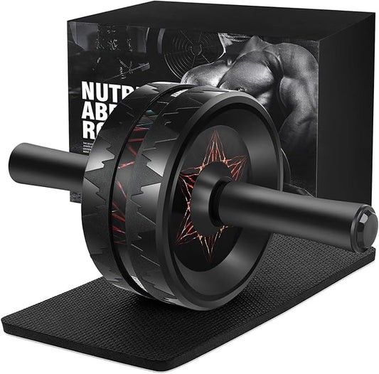 AB Roller Wheel - Ab Roller for Abdominal Workout and Core Strength Training, Portable Ab Wheel Roller Exercise for Men Women Fitness Lover, No Noise Ab Wheels with Thick Knee Pad for Home Gym &Travel