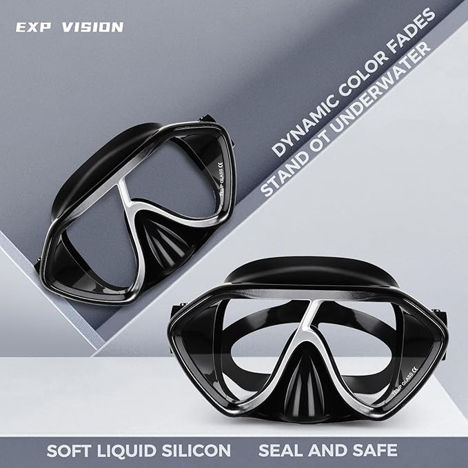 Scuba Diving Mask for Adults - Premium Anti-Fog Snorkeling Mask Comfortable & Leak-Proof Swim Goggles with Nose Cover for Scuba Diving, Snorkeling & Underwater Adventures