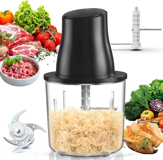 2-in-1 Electric Chicken Shredder & Meat Grinder, 250W Powerful Motor, Dual Blades for Shredding & Grinding, 1.5L BPA-Free Bowl, One-Touch Food Processor for Baby Food, Pet Meals, Fitness Meal Prep