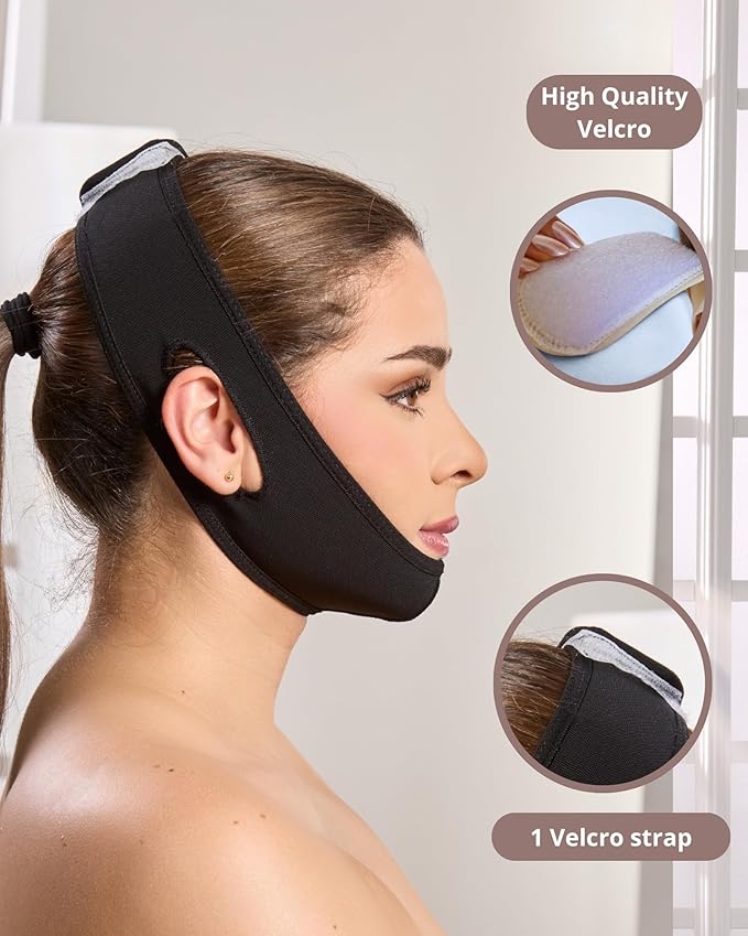 SHAPE CONCEPT Chin Strap for Sleeping 320 with Powernet, Otoplasty Headband, Double Chin Reducer and Ear Correctors