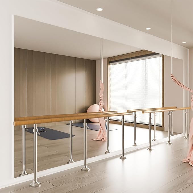 2PCS 79" X 40" Gym Mirror - Full Length Wall Mirror for Gyms, Dance Studios, Home and Yoga - Easy Installation, Ultra Light Shatterproof Nano Miorror Reduces 60% Commercial Insurance Costs, 5LB Each