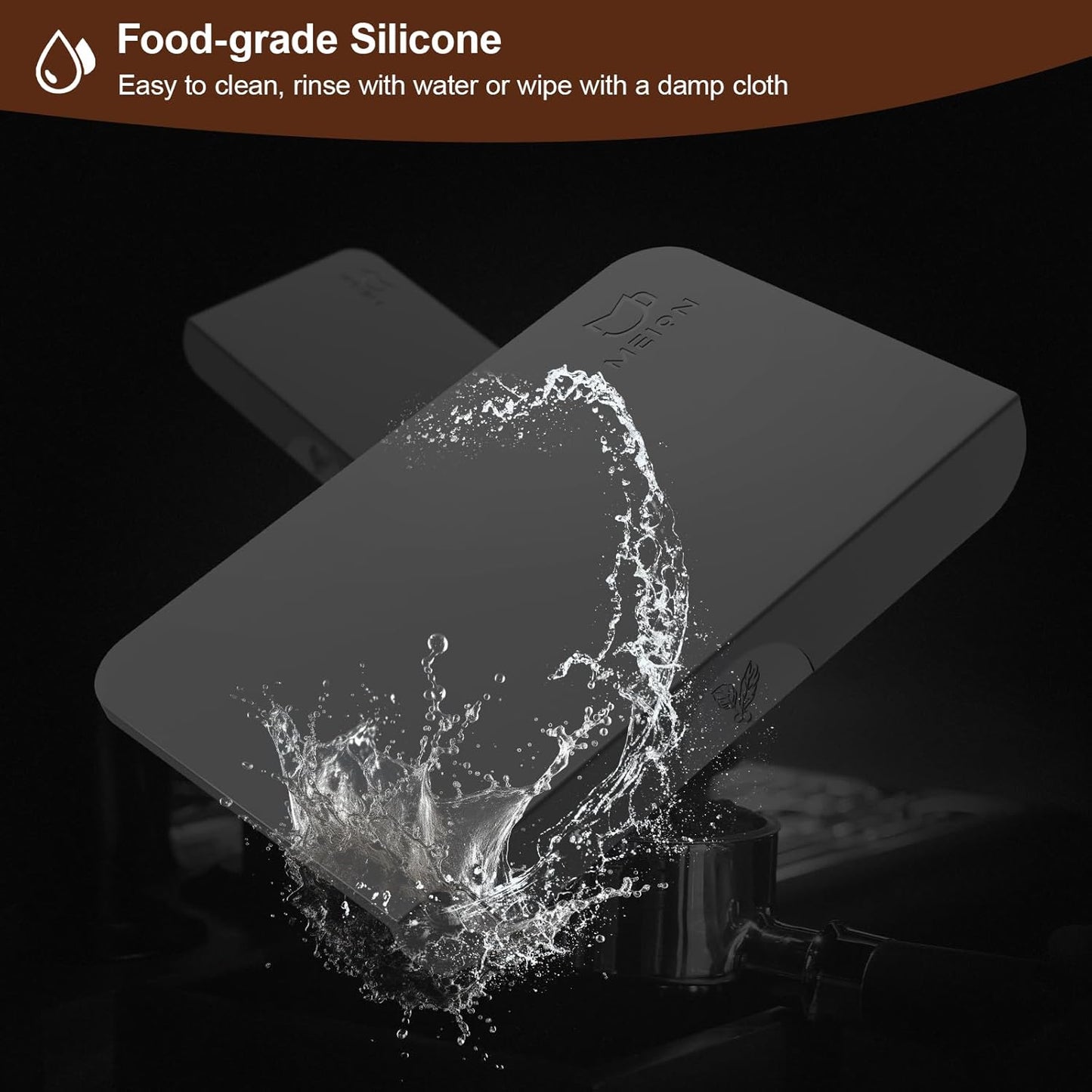 MEION Espresso Tamping mat, Coffee Espresso Tamper Mat, Food Grade Silicone Tamp Mat, Tamper Mat for Espresso Machine Espresso Accessories, Waterproof and Heat Resistant Espresso Mat