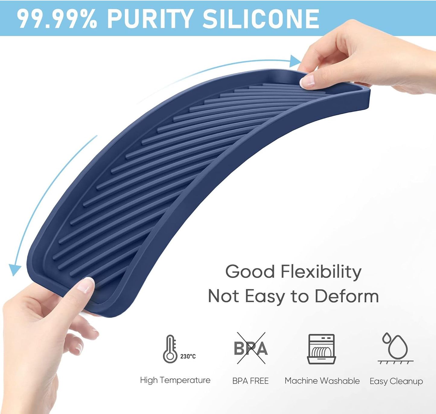 EG-SIPRO Silicone Sponge Holder, Kitchen Sink Organizer Tray, Sponge Caddy for Bathroom Counter, Dish Soap Holder, Scouring Pad Holder