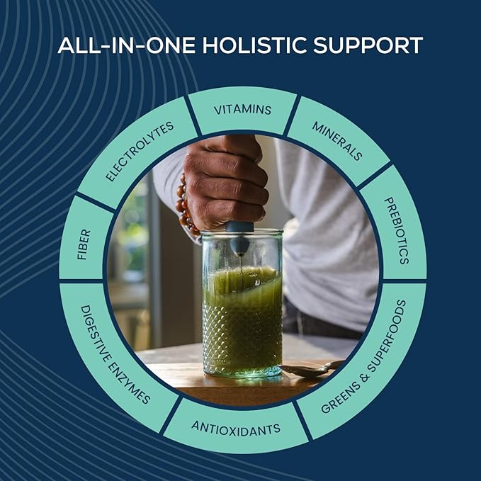 Bondi Pure - Daily Health & Detox Drink - Promote Gut Health & Energy Support During a Cleanse or Intermittent Fasting - Plant-Based Fibers, Alkalizing Super Greens - Green Apple (30 Servings)