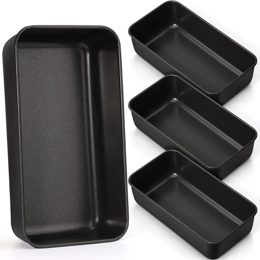 LIANYU 4 Pack Nonstick Loaf Bread Pan for Baking, 9x5 Inch Bread Loaf Baking Pan, Stainless Steel Meatloaf Pan Tin for Homemade, Dishwasher Safe