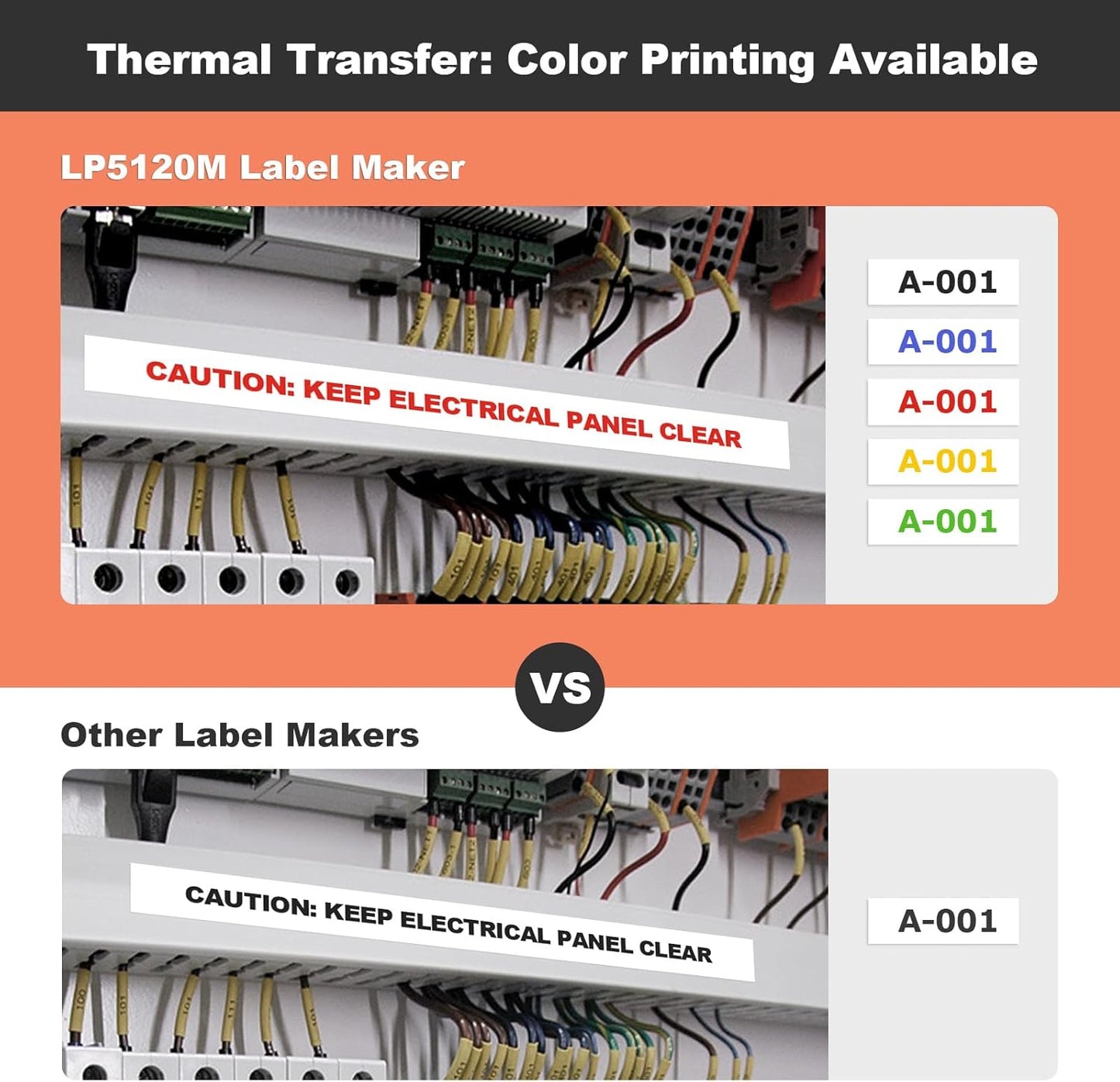 SUPVAN LP5120M Label Maker Machine Bundle (5 Tapes Included) with Keyboard & AC Adapter, Waterproof Thermal Transfer Label Printer with Ik+ Icons for Garage, Home, Office Organization