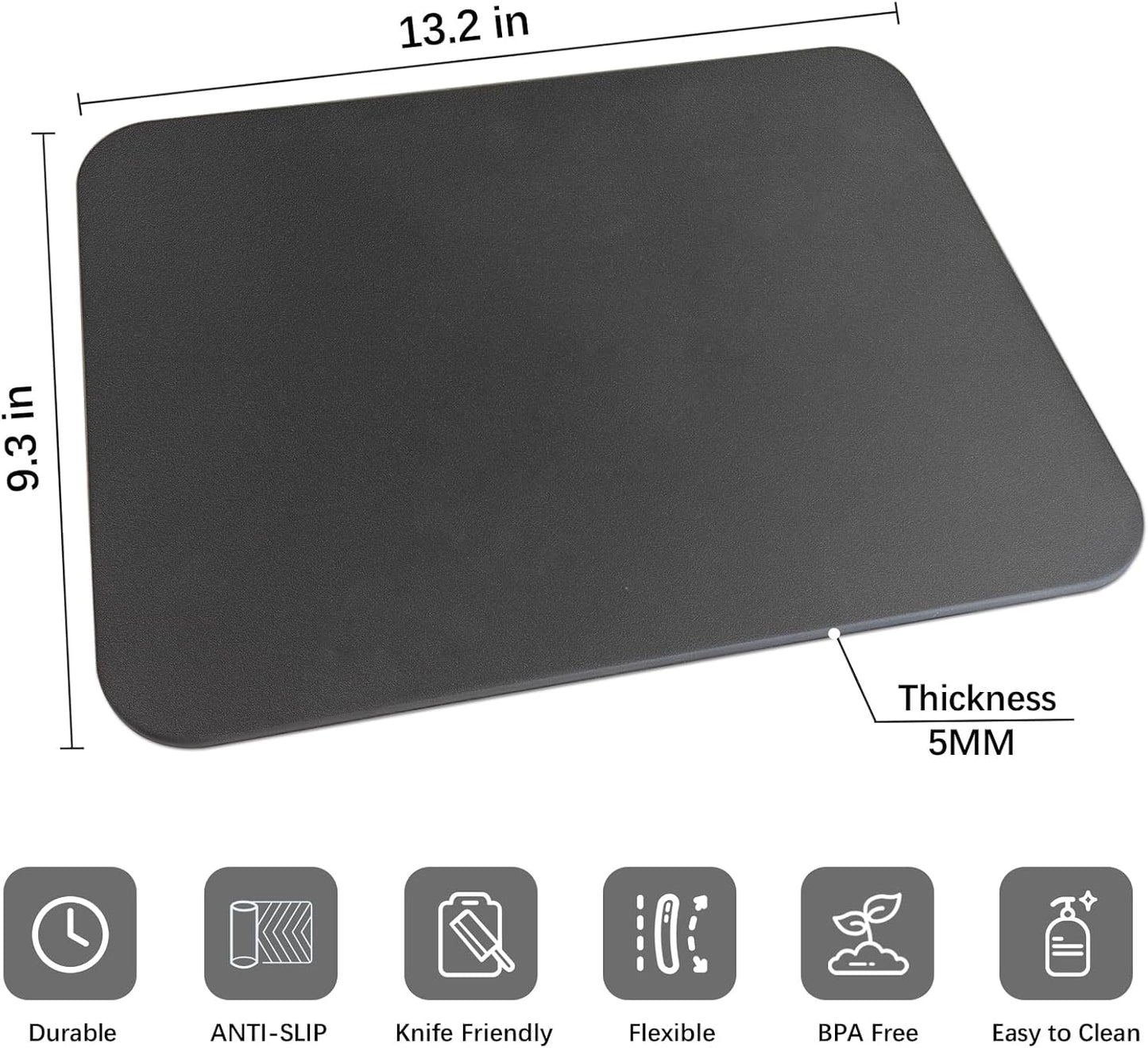 ZVP Thick TPU Cutting Boards for Kitchen, Rubber Flexible Cutting Board Mats, Nonslip Silicone Chopping Mats Foldable BPA Free Knife Friendly Non-Toxic Dishwasher Safe