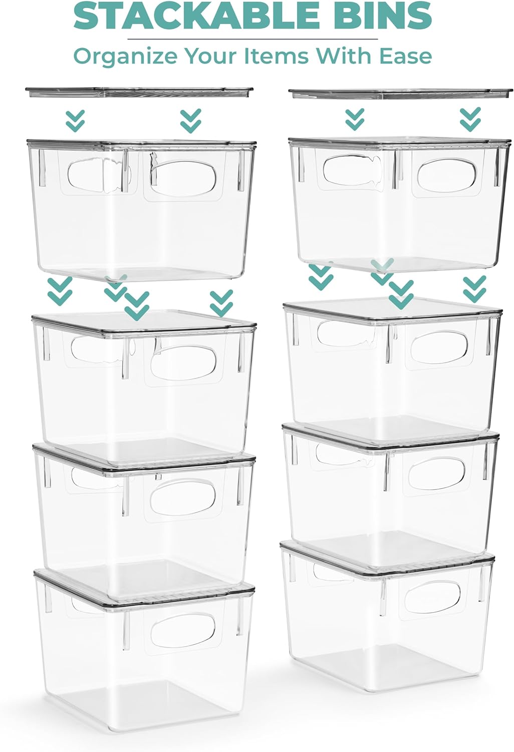Sorbus Medium Clear Plastic Storage Bins with Lids, Clear Stackable Storage Bins, Clear Toy Storage Bins, Clothes, Medicine, Makeup, Closet, Art Supply, Bathroom, Shoe, Toy Storage Organizer (2 Pack)