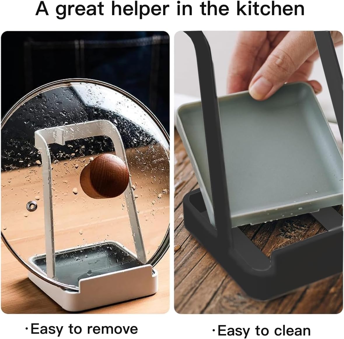 Spoon Rest and Lid Holder for Stove Top – Heat-Resistant Steel Organizer for Utensils, Lids, and Tongs – Drip Tray for Kitchen Counter