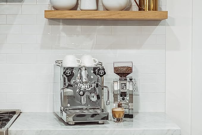 Diletta Bello Espresso Machine | Heat Exchanger | E61 | Manual Control | 3 Liter | Made In Italy | (Stainless Steel)