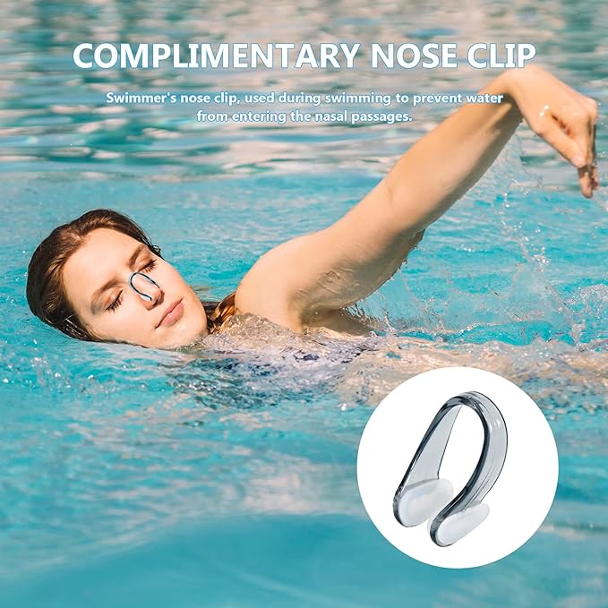 Reusable Swimming Ear Plugs with Nose Clips -2 Pairs Silicone Swimmers Ear Plugs for Adult Water Surfing, Snorkeling, Sleeping and Shower