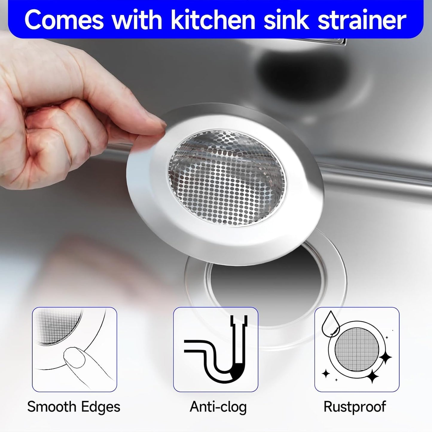 Sink Protectors for Kitchen Sink, Sink Grate Grid for Bottom of Sink, Metal Sink Rack, Bottom Basin Rack, Stainless Steel, 28.4" x 14.2"