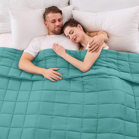 yescool King Size Weighted Blanket for Adults (20 lbs, 80” x 87”, Teal) Cooling Heavy Blanket for Sleeping Perfect for 190-210 lbs, Breathable Blanket for Adults & Couple All Season, Machine Washable