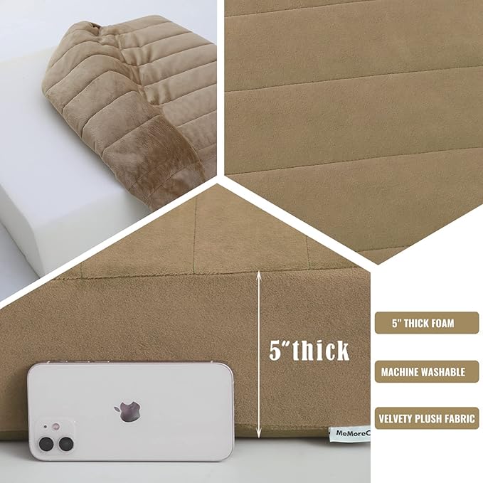 MeMoreCool Square Floor Pillow Seating for Adults Kids, Large Meditation Cushion Floor Pillow with Thick Foam & Soft Tufted Cover, Washable Big Pillow Seat Floor Cushion for Sitting Yoga 24" Coffee