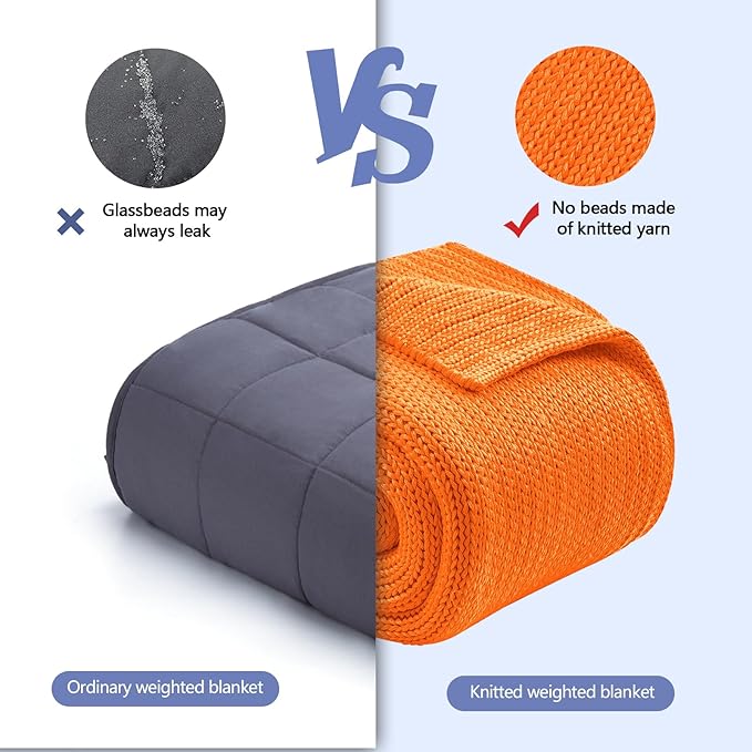 L'AGRATY Knitted Weighted Blanket - 60"x80" 15lbs Cooling Chunky Knit Heavy Blanket for Adults Braided Crochet Throw Thick Cable Yarn Knit Decorative No Beads Evenly Weighted Machine Washable