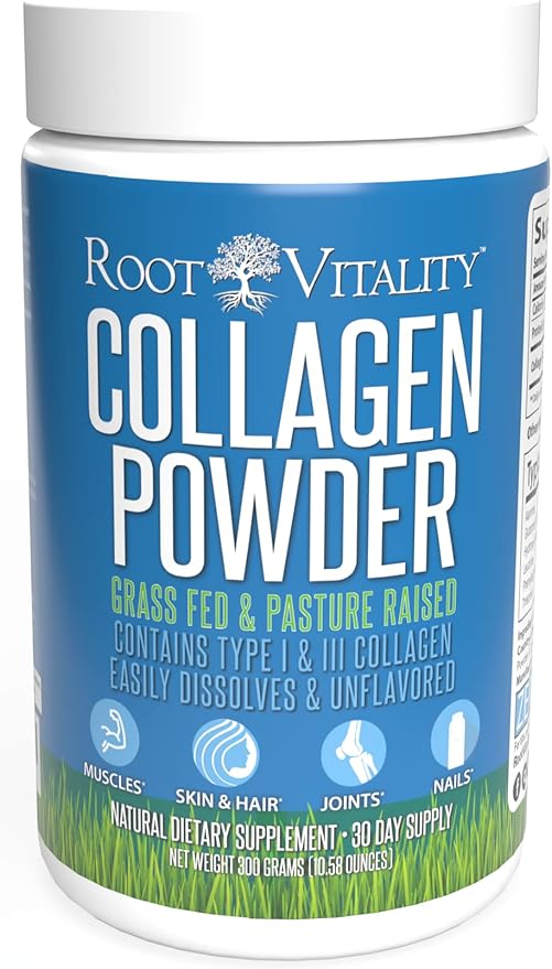 Collagen Peptides Powder - Grass-Fed, Pasture-Raised Hydrolyzed Protein Supplement for Skin, Hair, & Nails - Non-GMO, Zero Sugar Daily Supplement for Men & Women (30 Servings)