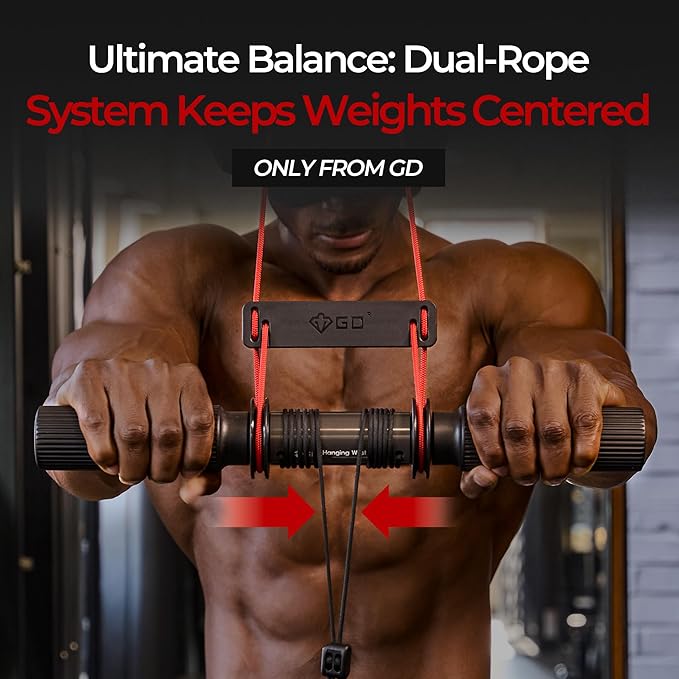 GD Hanging Wrist Roller Forearm Blaster- Forearm Strengthener Exercise Equipment Wrist Trainer for Muscle building and Injury prevention Hand Grip Strength