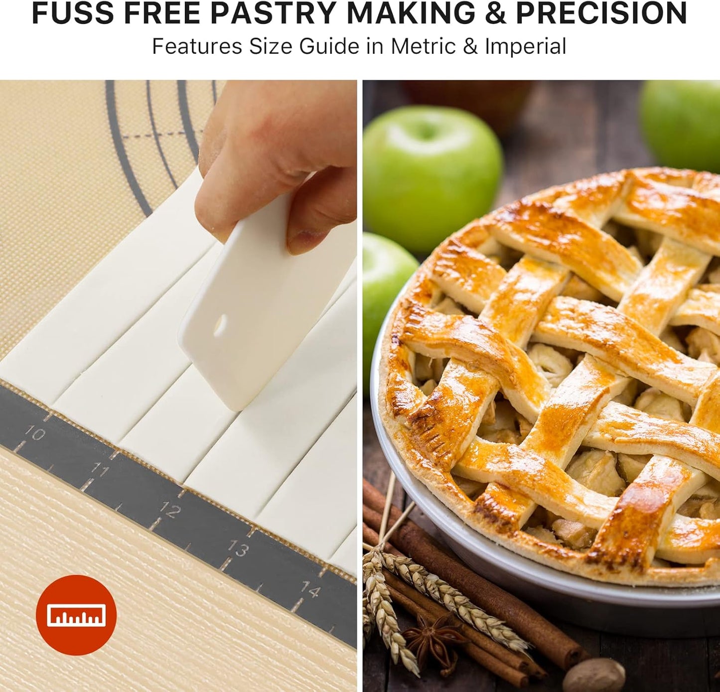 Baking Mat, 28" x 20" Large Silicone Non-slip Baking Pastry Mat with Measurement, Non Stick Silicone Mats for Kitchen Counter, Fondant Mat, Counter Mat, Dough Rolling Mat, Oven Liner, Pie Crust Mat