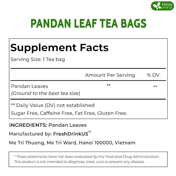 FreshDrinkUS, Premium 25 Mugwort Leaf Tea Bags, 100% Natural and Pure Mugwort Leaves. Loose Leaf Mugwort Herbal Tea. Mugwort Leaf Tea. No Sugar, No Caffeine, No Gluten, Vegan. (25 Tea Bags)