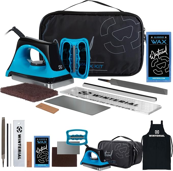 Winterial Snowboard and Ski Tuning Kit, with Iron, All-Temp Snowboard Wax, Angled Edge Tuner File