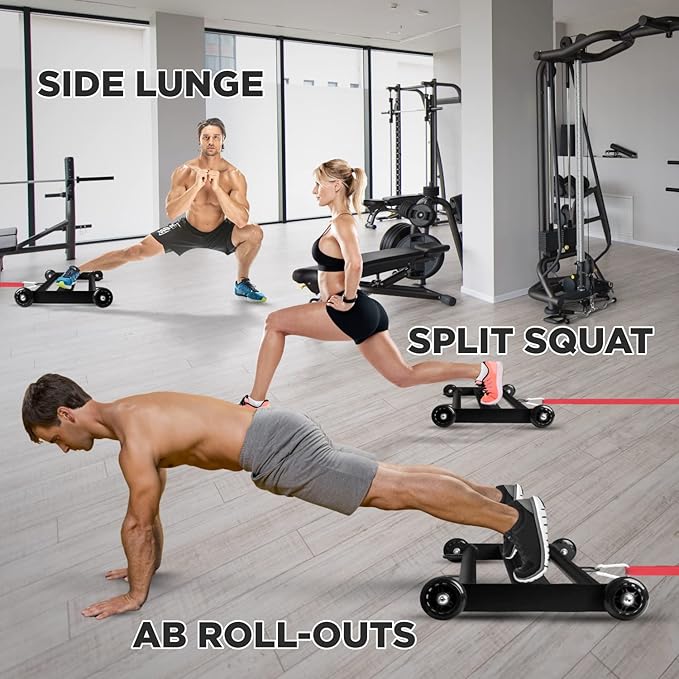 Yes4All Glute Ham Glider, Exercise Wheels for Home Gym Fitness, Glute Hamstring, Booty Building