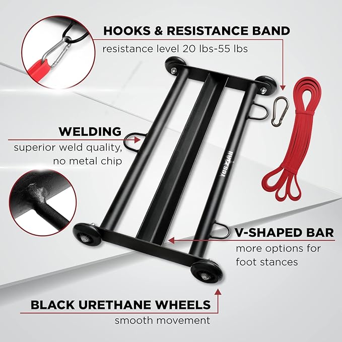 Yes4All Glute Ham Glider, Exercise Wheels for Home Gym Fitness, Glute Hamstring, Booty Building