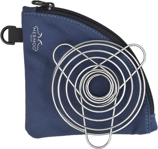 MERMOO YILAN Pour Over Coffee Dripper, for 1~2 Cups, Collapsible Folding Stainless Steel Coffee Maker, Comes with Storage Bag for Camping, Travel, Backpacking