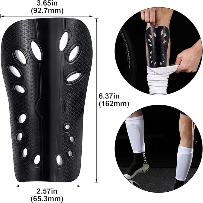ANCIRS 2 Pair Soccer Shin Guards for Youth, Breathable Shin Guard Sleeves for Football Games, Protective EVA Cushion for Youth Men & Women