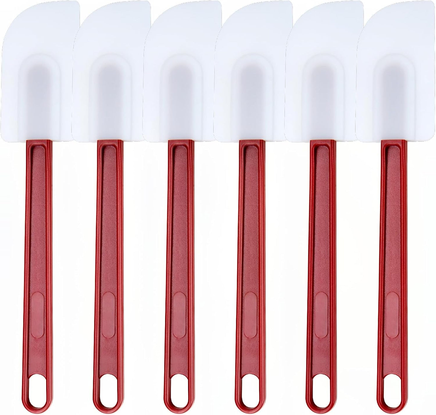 6 Pcs Commerical Silicone Spatula Set, 9.5-Inch Jam Scrapers High Heat Resistant, Commercial Grade, Nonstick & BPA-Free