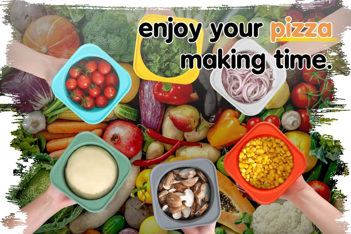 Stackable Silicone Artisan Pizza Dough Proofing Boxes Fermentation Containers with Lids-2 pack-500ml portion (Green)