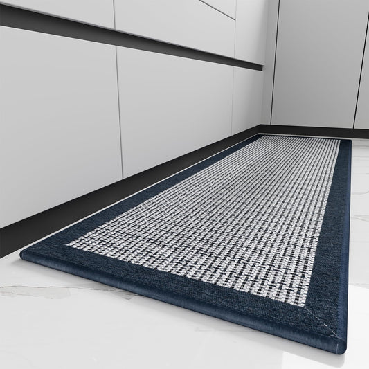 PADOOR Kitchen Mats for Floor, Kitchen Rugs Non Slip Washable, Rubber Backed Kitchen Runner Super Absorbent Long Kitchen Floor Mat Sink Rug, 20”x70” Blue