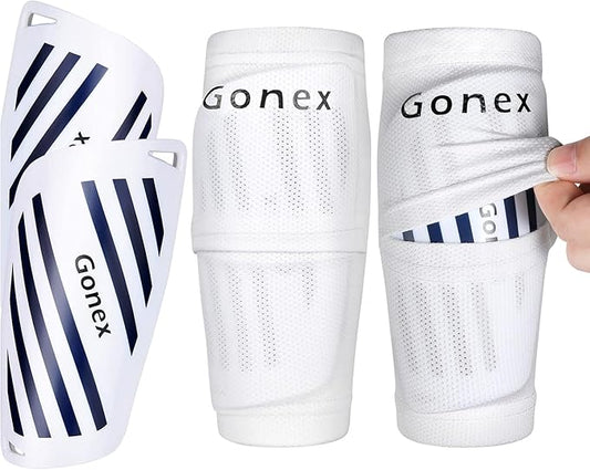 Gonex Soccer Shin Guards for Kids Adult, Youth Boys Girls Shin Guards Slip in Soccer Shin Pad Sleeves Canilleras for Football Games, EVA Cushion Protection Reduce Shocks & Injuries