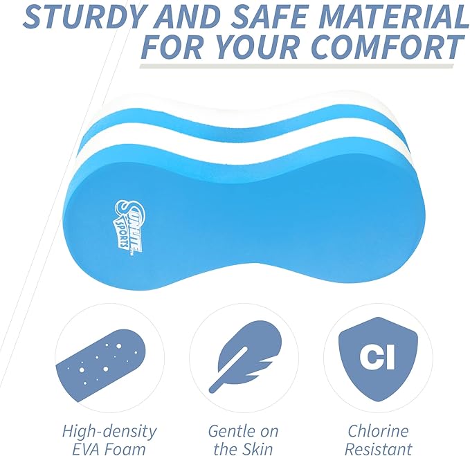 Sunlite Sports EVA 5-Layer Pull Buoy Leg Float - Pool Training Aid, Legs and HIPS Support for Adults, Kids, and Beginners, for Swimming Stroke