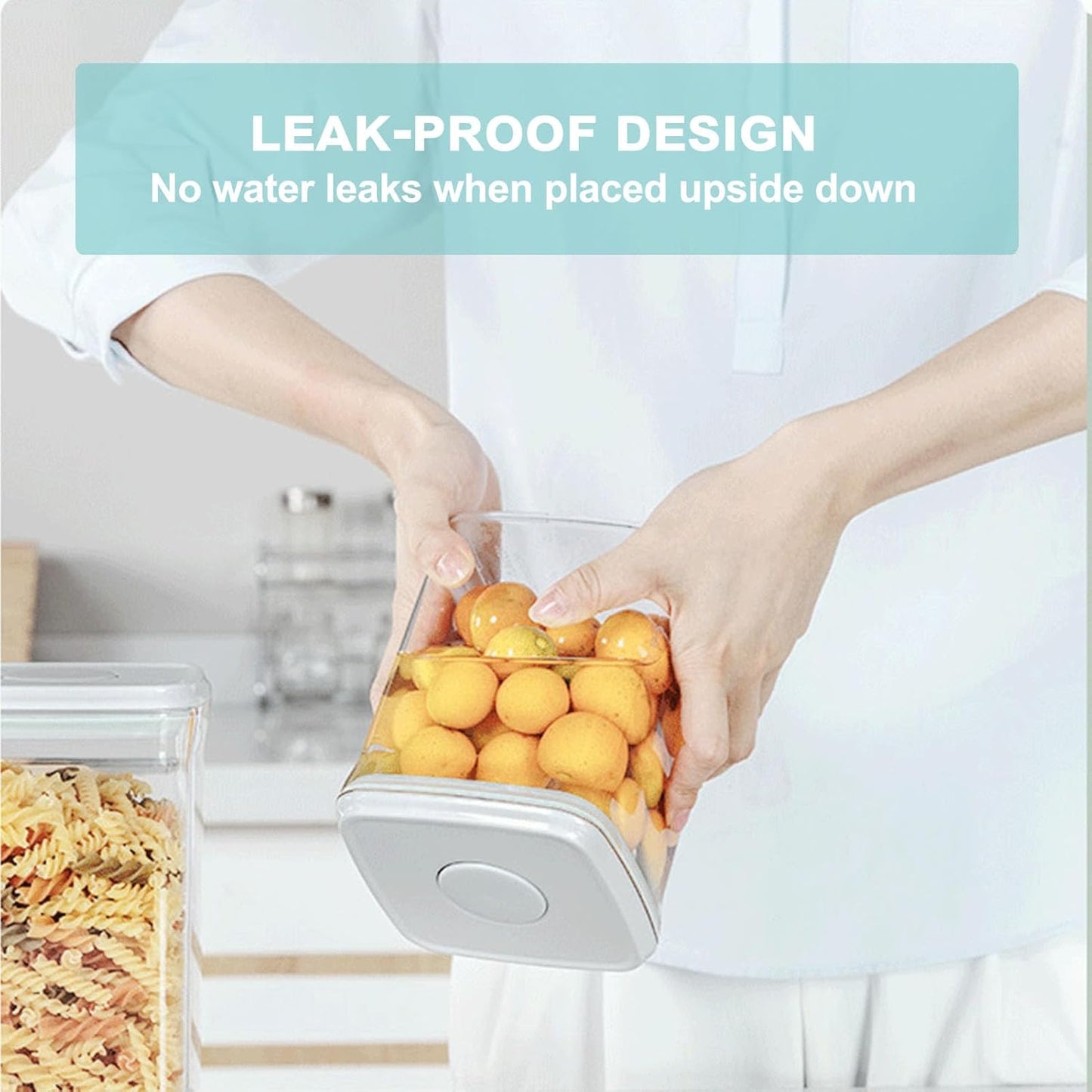 Pop Containers with Lids - Stackable Airtight Food Storage, Kitchen Pantry Storage Containers for Snacks Candy Salt Herbs Spices BPA-Free (1200ML*3)