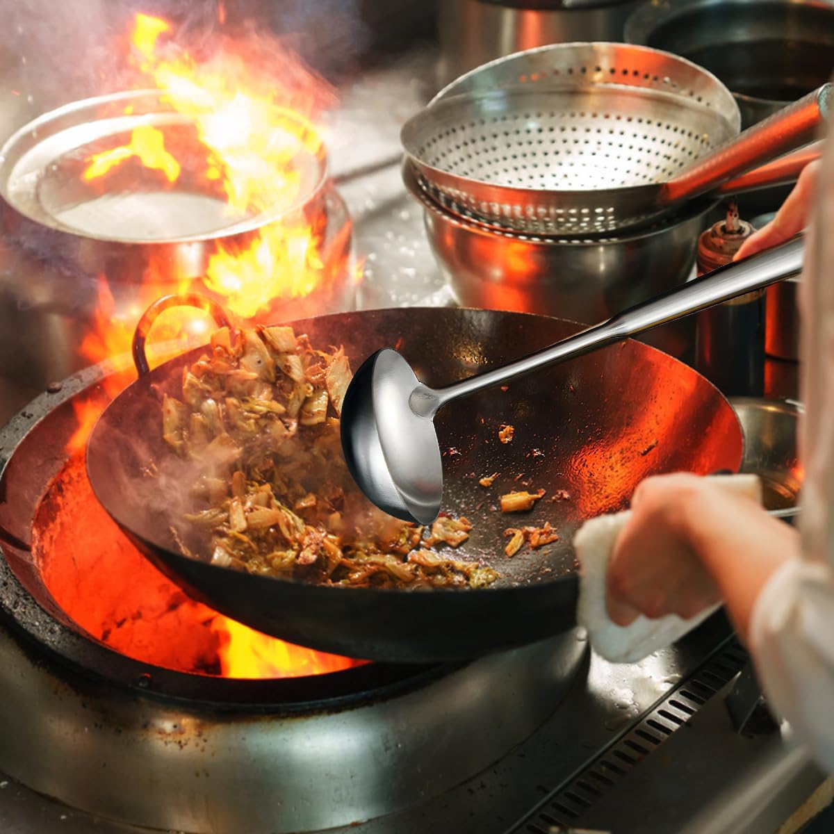 Stainless Steel Soup Ladle – Extra-Deep Large-Capacity Ladle with Long Hollow Handle, Dishwasher Safe, Easy to Clean – Ideal for Soup, Stew, Broth & Sauce