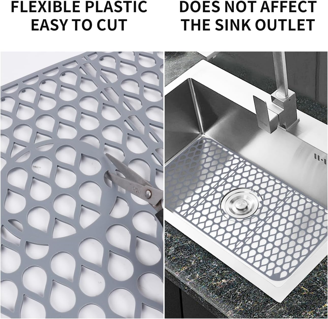 NICE DAY Sink Mat, Sink Protectors for Kitchen Sink By Better Housewares Wok Stand Strong Adsorption And Skid Resistance PVC Free Silicone Sink Mat (Extra Large: 26"x14")