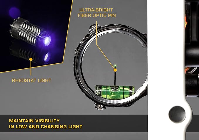 Trophy Ridge React One Pro Bow Sight - Accuracy up to 100 Yards, Tool Less Windage and Elevation Adjustability, 2nd/3rd Axis Leveling, Adjustable Click Light