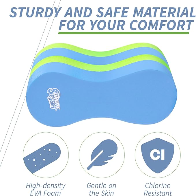 Sunlite Sports EVA 5-Layer Pull Buoy Leg Float - Pool Training Aid, Legs and HIPS Support for Adults, Kids, and Beginners, for Swimming Stroke