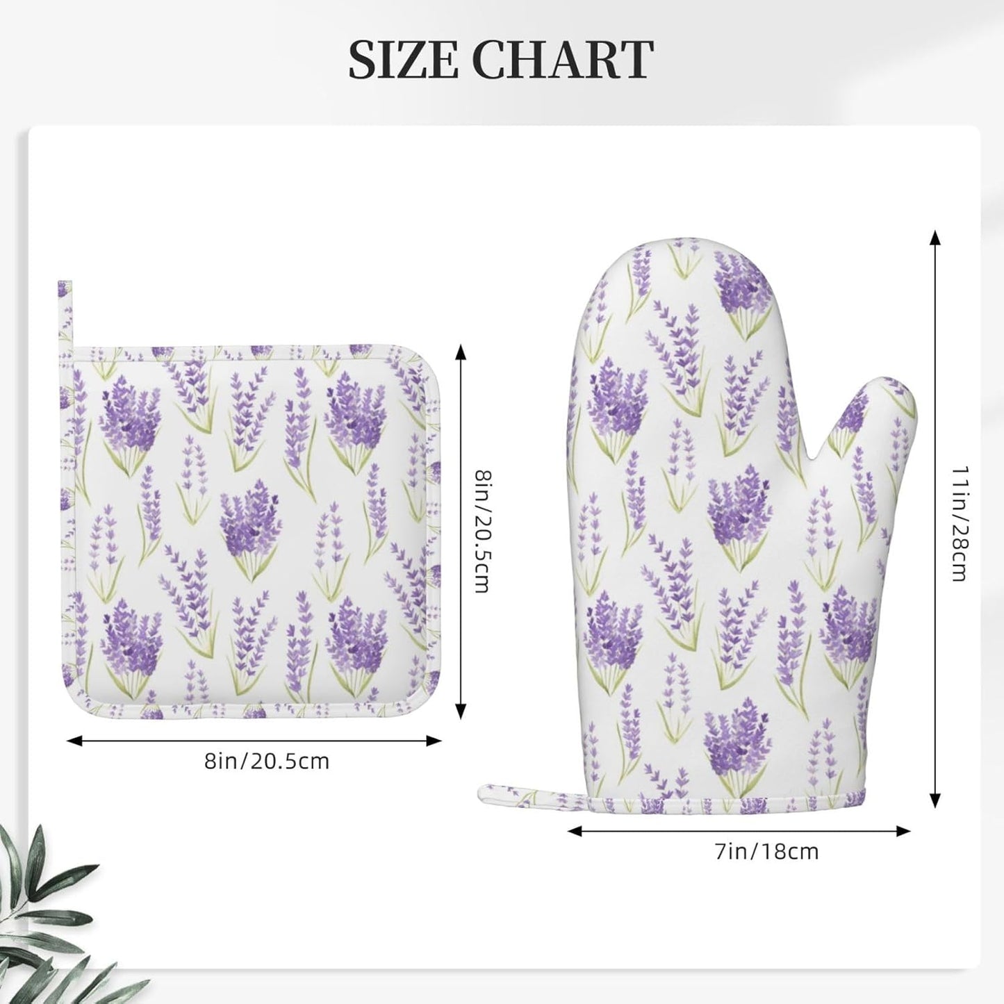 Lavender Spring Flowers Oven Mitts Pot Holders Set Silicone Lavenders Kitchen Oven Mitts Heat Resistant Potholders Non-Slip 4pcs Hot Pads and Oven Gloves Sets for Cooking