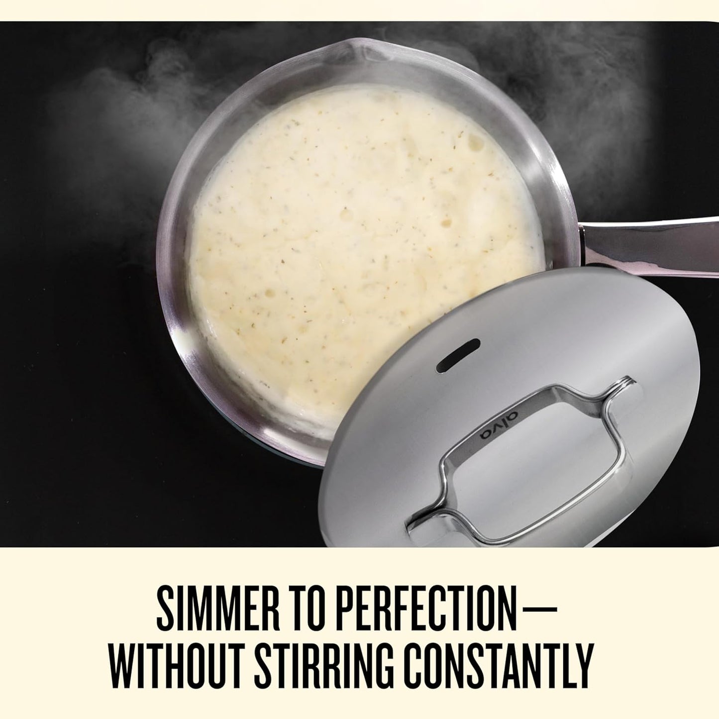 Alva Maestro 1.7Qt Stainless Steel Saucepan with Lid – PFAS, PFOA & PTFE-Free, Non-Toxic – Even Heating, No Hot Spots – Stay-Cool Handle, Pour Spout – Induction & Oven Safe, Easy to Clean