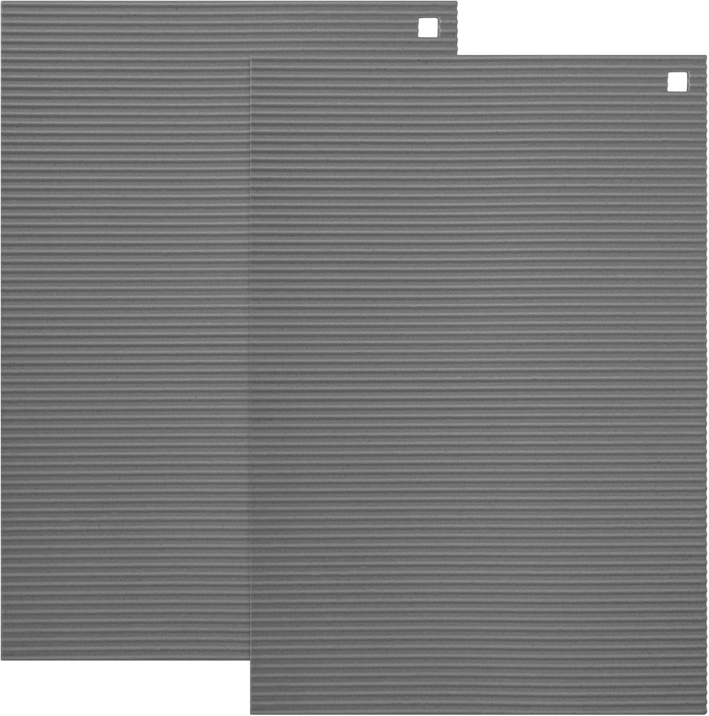 2 Pack 9.5'' x 14.2'' Trivets for Hot Dishes, Hot Pads for Kitchen, Silicone Trivets for Hot Pots and Pans, Hot Plates to Protect Table, Heat Resistant Silicone Trivet Grey