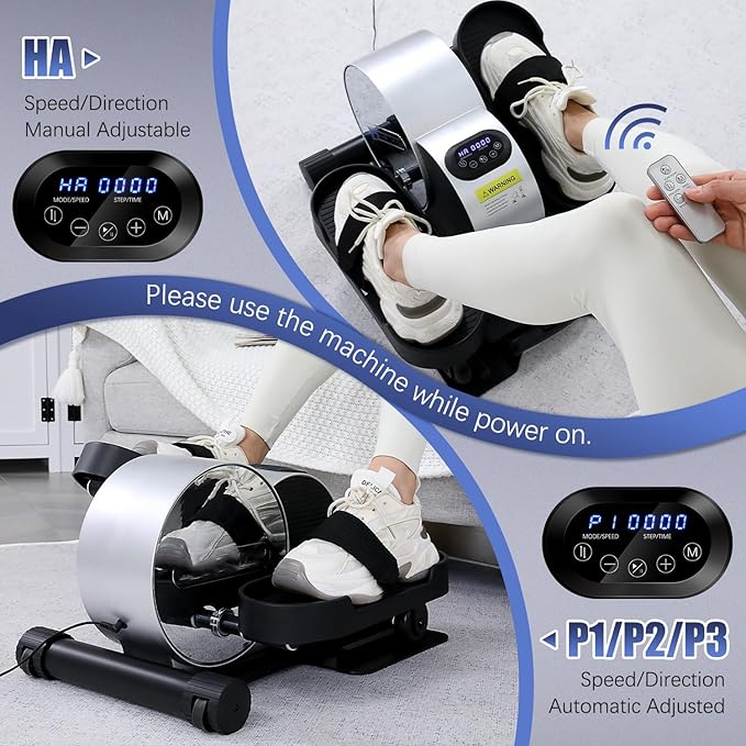 ANCHEER Under Desk Elliptical, Leg Exerciser While Sitting for Seniors with Remote Control, Display Monitor, Electric Seated Pedal Exerciser for Home, Ellipse Leg Exerciser as Seen on TV